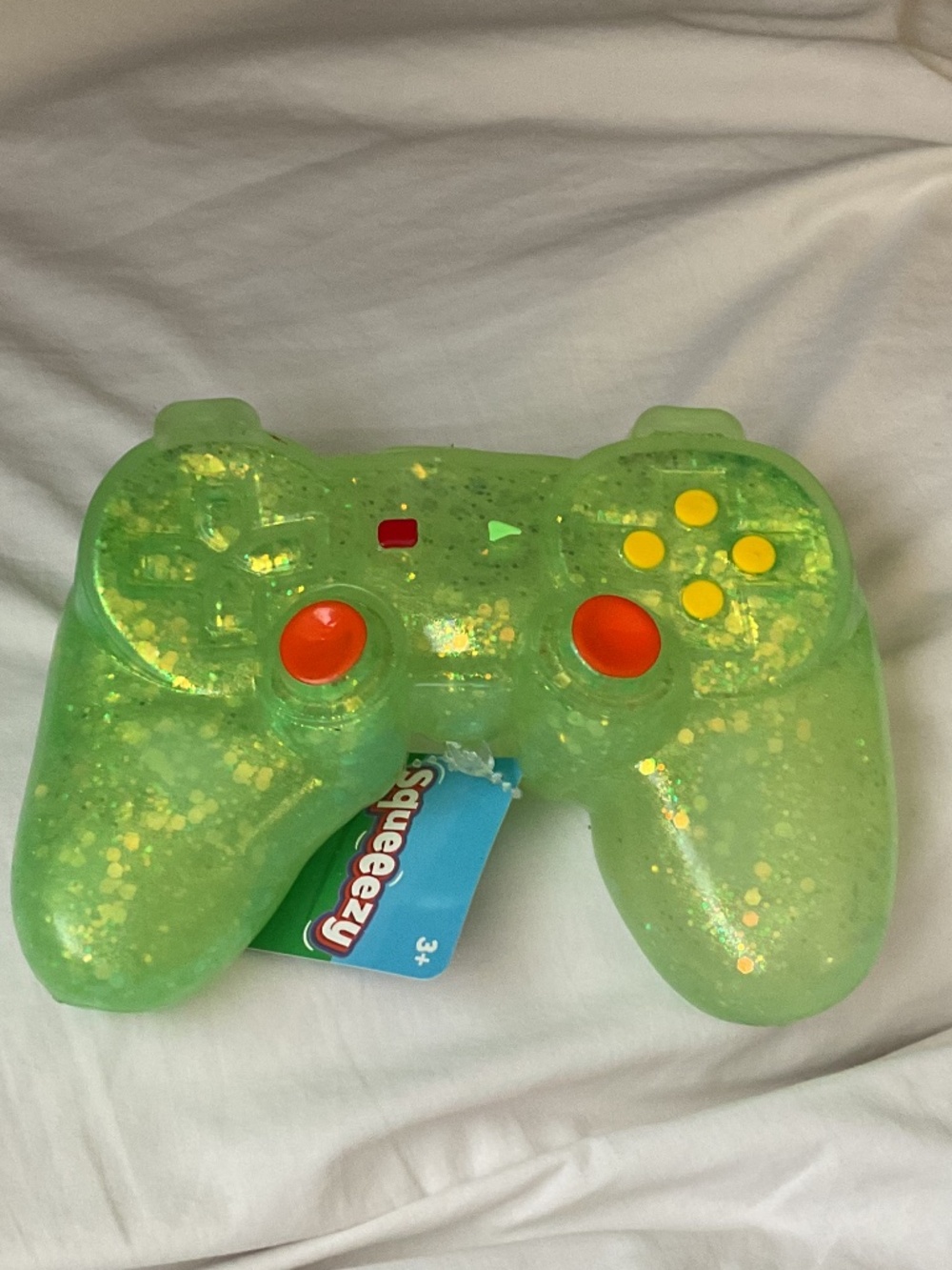 New Sunny Days Squeezy Green Sparkle Oversized Game Controller Stress Toy